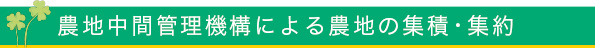 農地中間管理機構による農地の集積・集約